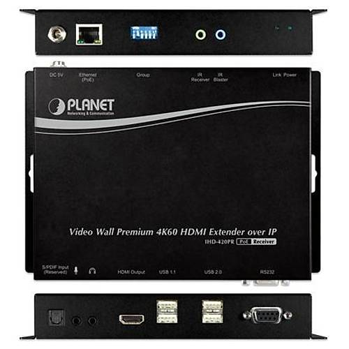 Planet  PL-IHD-420PR 4K 60Hz HDMI USB over IP Recevier with PoE Video Wall