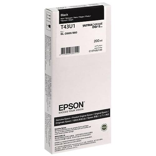 Epson C13T43U140 SL-D800 Surelab T43U 200Ml Siyah Orijinal Inkjet Kartu
