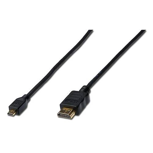 Digitus AK-330109-020-S 2 Mt micro HDMI to HDMI Erkek-Erkek v1.4 2160p 4K 3 Zırhlı Altın Uçlu Kablo