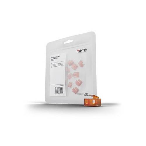 Lindy LIN-40481 20 li Paket Turuncu RJ45 Port Kilidi Anahtar Hari�