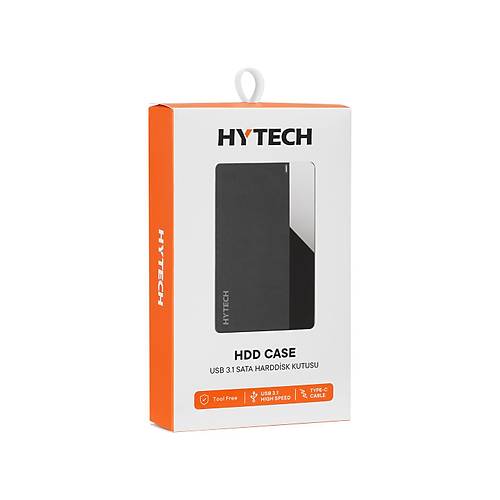 Hytech HY-HDC26 2.5 inch SATA USB 3.1 Type C Siyah Harici Harddisk Kutusu