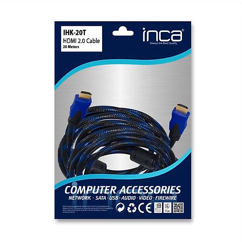Inca IHK-20T 20 Mt HDMI to HDMI Erkek-Erkek v2.0 HDMI G�r�nt� Kablosu