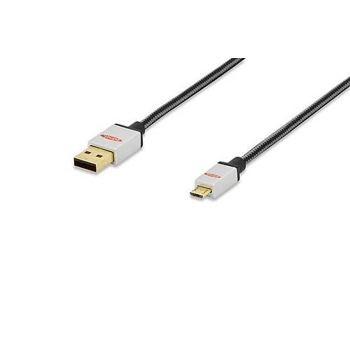 Ednet ED-84151 1 Mt USB 2.0 to micro USB Premium Alt�n Z�rhl� Erkek-Erkek USB 2.0 Data Kablosu