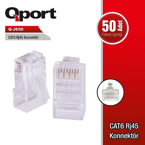 Qport Q-J650 RJ-45 CAT6 50 li Paket RJ45 Konnekt�r