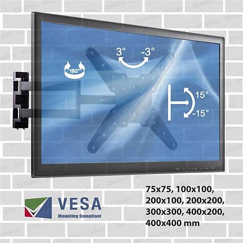 Dark DK-AC-VT30 VT30 23 - 55 inch Hareketli Katlanabilir Duvar Tipi TV Ask Aparat