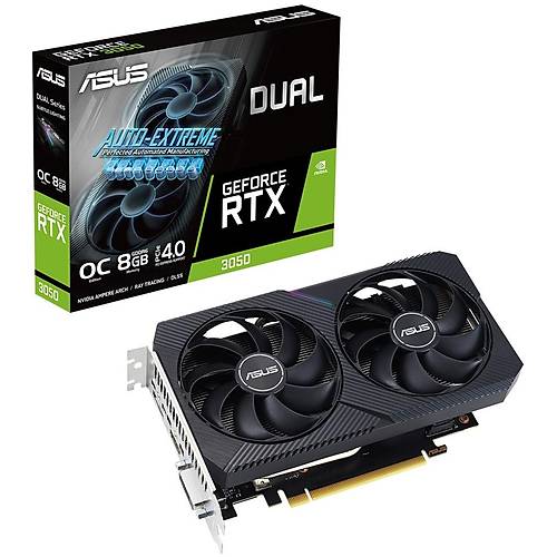 Asus DUAL-RTX3050-O8G-V2 8GB GDDR6 GeForce RTX 3050 V2 OC 128Bit NVIDA Ekran Kart�