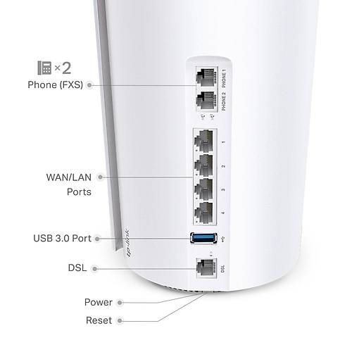 Tp-Link DECO X73-DSL 5400 Mbps 4 port Gigabit Dual Band Wi-Fi 6 Sistemi 1 Paket