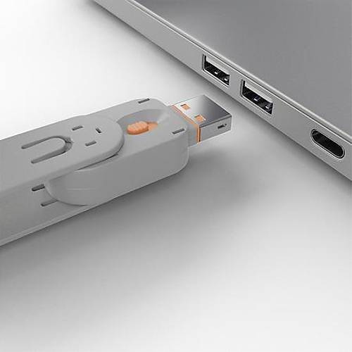 Lindy LIN-40623 USB A Tipi Bloke Kilit A�ma anahtar� Turuncu