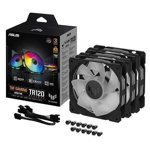 Asus TUF TR120 REVERSE 12cm ARGB Fanl� Adreslenebilir 3 In 1 Ters Fan Ak��� Kasa Radyat�r Fan�