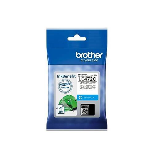 Brother LC472C 550 Sayfal�k Mavi Orijinal Kartu�