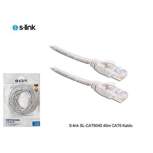 S-Link SL-CAT6040 40 Mt CAT6 UTP AWG24 Gri Patch Cord Kablo