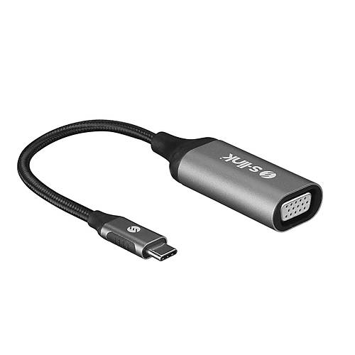 S-Link Swapp SW-U5145 USB Type C to VGA Gri Metal USB Dönüşütürücü Adaptör
