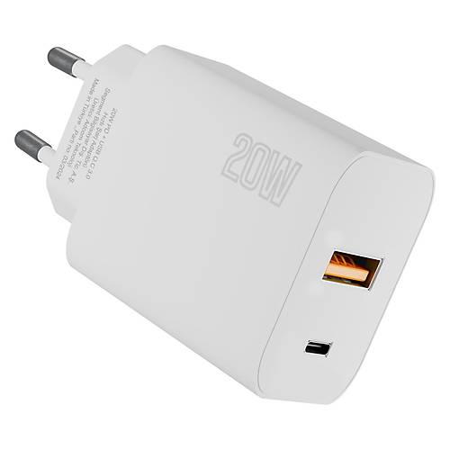 Hytech HY-XE46 20W PD USB Type C Usb QC 3.0 Beyaz H�zl� �arj Adapt�r�