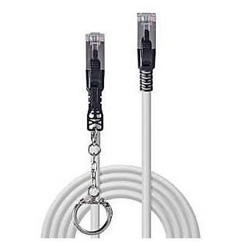 Lindy LIN-47604 2 Mt CAT 6A 500Mhz S-FTP G�venlik ��in Kilitlenebilir Gri Patch Cord Kablo
