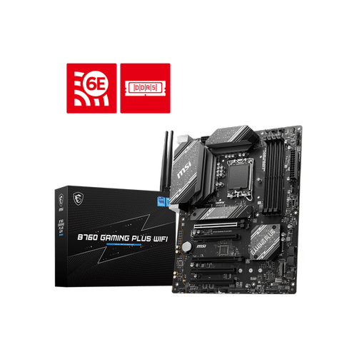 Msi B760 GAMING PLUS WIFI Sc-1700 B760 DDR5 6800Mhz M.2 2.5Gbit Wi-Fi 6E ATX INTEL Anakart