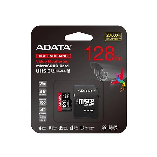 Adata AUSDX128GUI3V30SHA2-RA1 128 GB SDXC 4K U3 V30 A2 Endurance microSD Haf�za Kart�