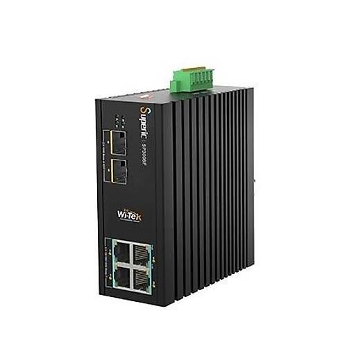 Wi-Tek WI-SP3006F 4 Port Gigabit PoE 2 SFP 4GE 120W Endstriyel PoE Switch