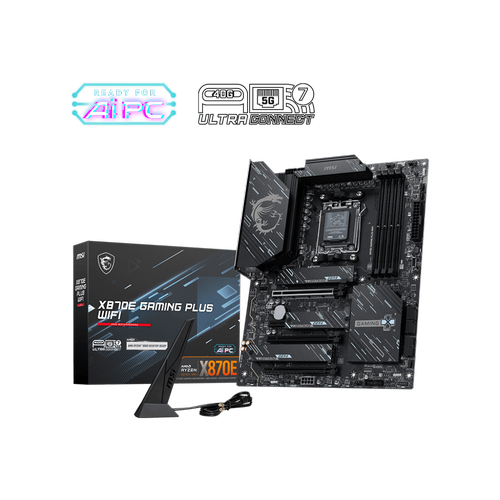 Msi X870E GAMING PLUS WIFI Sc-AM5 DDR5 8200Mhz 3xM.2 5Gbit Lan Wi-Fi7 RGB ATX AMD Anakart