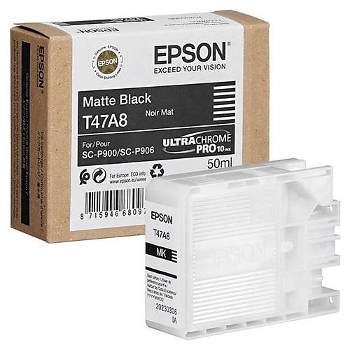 Epson C13T47A800 SureColor T47A8 SC-P900 50ml Mat Siyah Orijinal Inkjet Kartu