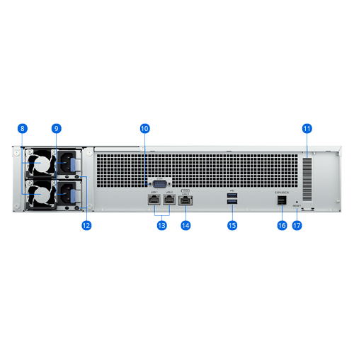 Synology RS2423RP-PLUS-II Ryzen V1780B 8GB RAM 12xHDD 4x2.5Gbit LAN A� Depolama NAS Cihaz�