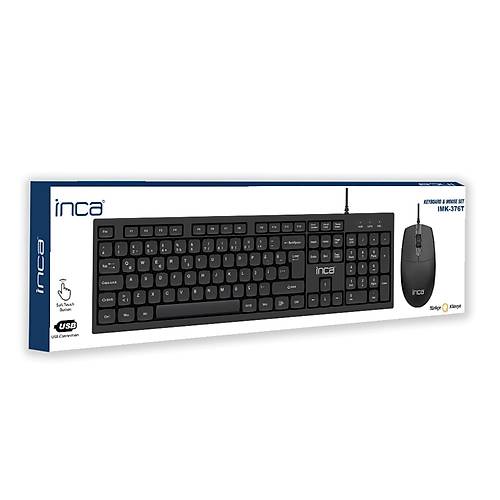 Inca IMK-376T Usb Q TR Multimedia Siyah Kablolu Klavbye Mouse Set