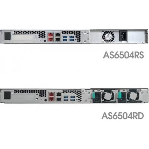 Asustor AS6504RD INTEL C3538 4 GB DDR3L 4 Disk Yuval 1Gbit LAN 2 PSU A Depolama NAS Server