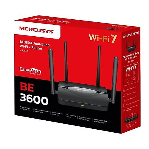 Tp-Link Mercusys MR25BE BE3600 3 Port Gigabit Dual Band 4 Antenli Wi-Fi 7 Access Point