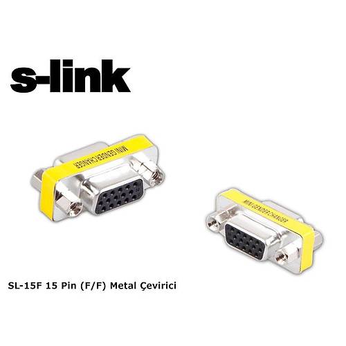 S-Link SL-15F VGA to VGA Dii-Dii 15 Pin Metal VGA Ek Adaptr