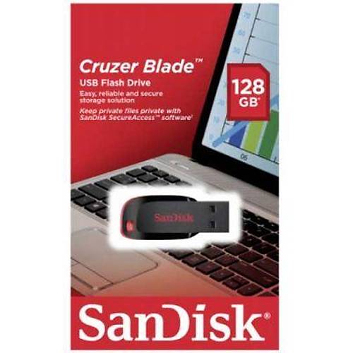 Sandisk SDCZ50-128G-B35 128 GB Cruzer Blade USB 2.0 Flash Bellek