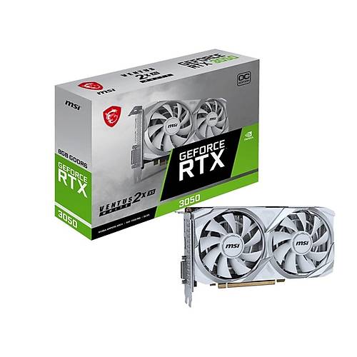 Msi RTX 3050 VENTUS 2X XS WHITE 8G OC 8GB GDDR6 RTX3050 Ventus 2X XS 128Bit NVIDA Ekran Kart