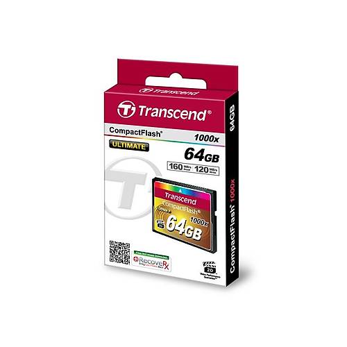 Transcend TS64GCF1000 64 GB CF 1000X Ultimate 160/120Mb/s CompactFlash Hafza Kart