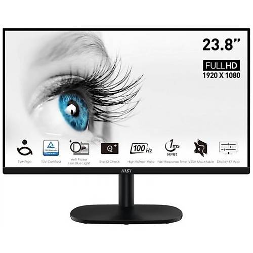 Msi PRO MP245V 23.8 inch 1920x1080 1ms 100Hz HDMI DP Anti Glare Full HD Monitr
