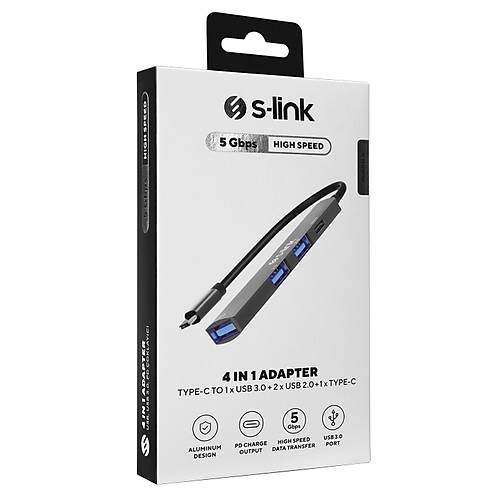 S-Link SW-USBC023 USB Type C to 2x USB 2.0 1xUSB 3.0 1xUSB Typec Metal USB �oklay�c�
