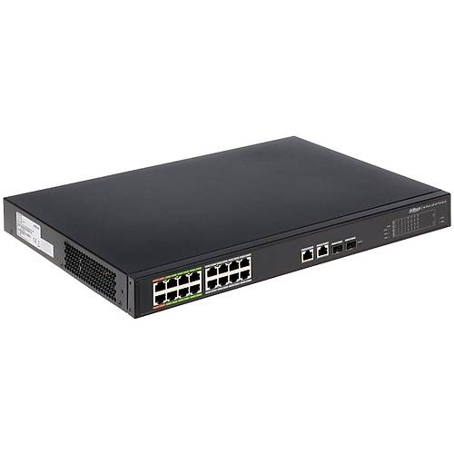 Dahua LR2218-16ET-240 16 Port Gigabit pPoE 2 Port SFP 240W  Ynetilebilir PoE Switch