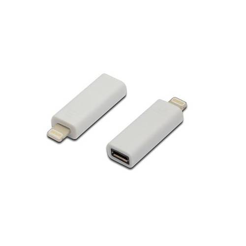 Digitus AK-600501-000-W iPhone Lightning 8 Pin to micro USB Tip B Erkek-Dii Beyaz Iphone Dntrc Adaptr