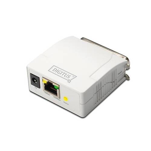 Digitus DN-13001-1 1 Port Fast Ethernet to 1 Port DB36 LPT Print Server Yazýcý Paylaþým Cihazý
