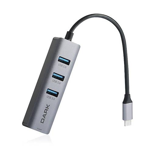 Dark DK-AC-U31X3GL USB 3.1 Type-C to RJ45 Gigabit 3 Port USB 3.0 1 Port USB Ethernet Kart