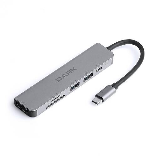Dark DK-AC-U31X38 USB 3.1 Type C to HDMI TF SD Kart Okuyucu USB 3.0 USB 2.0 6 n 1 Dntrc