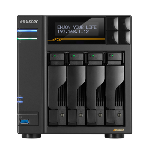 Asustor As6804 Ryzen V3C14 16GB DDR5 4xM2 2x5Gbe 1x10Gbe LAN A�deppolaam NAS Server