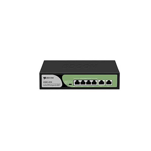 Bdcom S1500-4P2G 4 Port Gigabit Poe 2 Port Uplink 60W Masa�st� PoE Switch