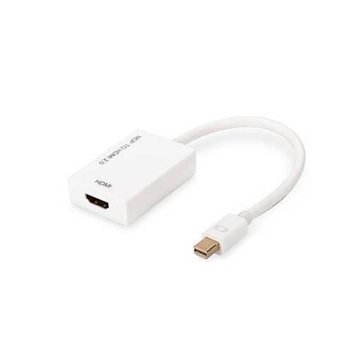Digitus AK-340416-002-W mini DISPLAY PORT to HDMI Erkek-Dii 0.20Mt V2.0 Beyaz Dntrc Adaptr