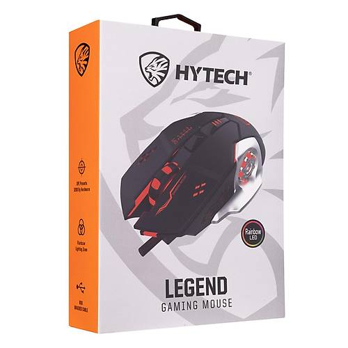 Hytech HY-X9 Legend USB 3600Dpi 6 Tulu Aydnlatmal Kablolu Oyuncu Mouse