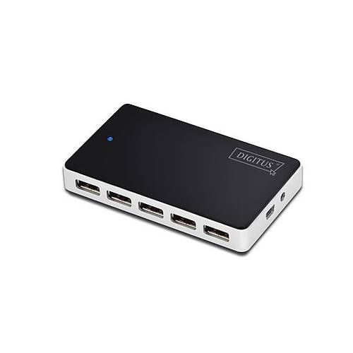 Digitus DA-70229 USB 2.0 to 10 Port USB 2.0 Siyah G�m�� G�� Adapt�rl� USB 2.0 �oklay�c� Hub