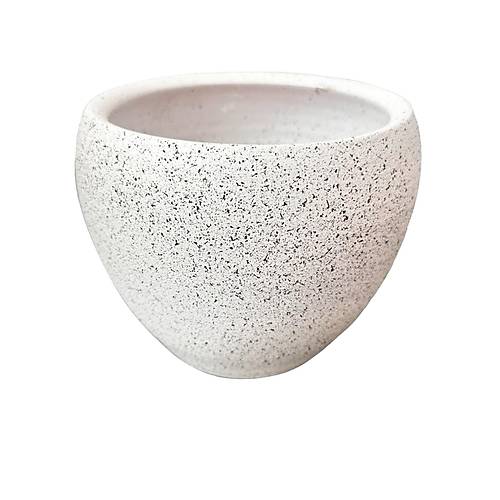 Bitki Tasarımı Beyaz Granit Toprak Saksı Saksılık Salon Çiçeklik - 15 CM