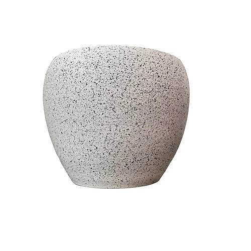 Bitki Tasarımı Beyaz Granit Toprak Saksı Saksılık Salon Çiçeklik - 15 CM