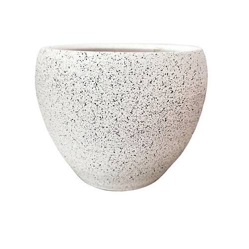 Bitki Tasarımı Beyaz Granit Toprak Saksı Saksılık Salon Çiçeklik - 15 CM