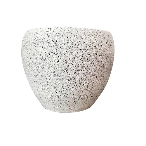 Bitki Tasarımı Beyaz Granit Toprak Saksı Saksılık Salon Çiçeklik - 15 CM