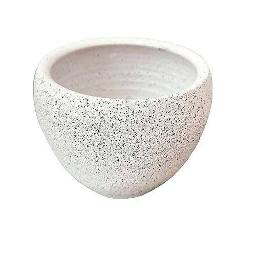 Bitki Tasarımı Beyaz Granit Toprak Saksı Saksılık Salon Çiçeklik - 15 CM