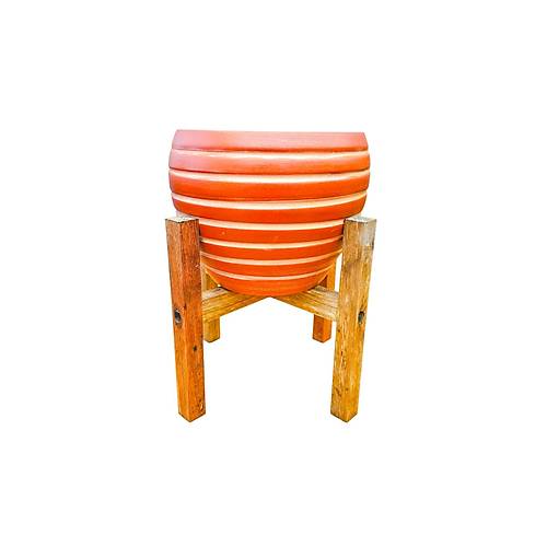 Bitki Tasar�m� Yan �izgi  Terrakota Toprak Saks� Saks�l�k Salon �i�eklik 4 Ayakl� - 15 CM
