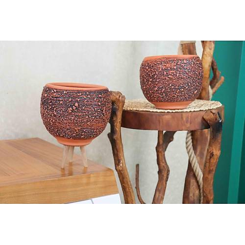 AHAP AYAKLI VE AYAKSIZ PSKRTME MODEL TERRACOTA TOPRAK SAKSI KL SET